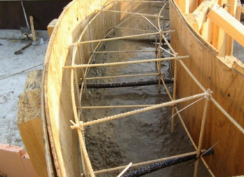 Армування фундаменту стеклопластиковой арматурою.